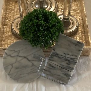 🧀 2 Pc SET MARBLE CHEESE BOARD AND CUTTING BOARD